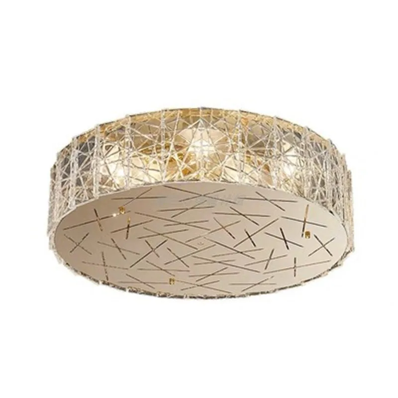 

round ceiling chandelier living room bedroom flush amount glass chandeliers lighting gold stainless steel home lamps