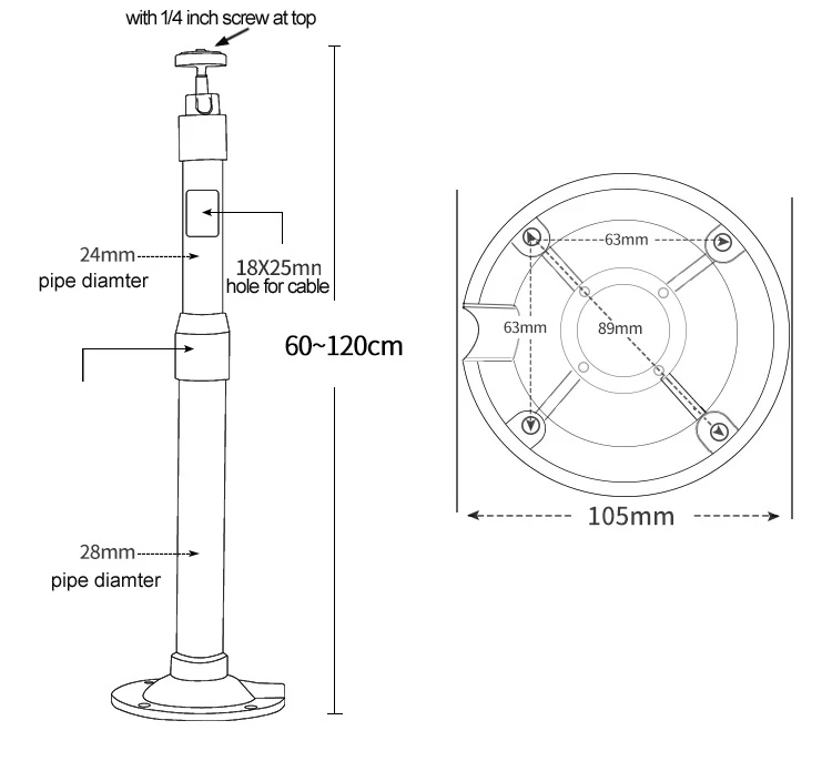 PMA-M1-60120 العالمي البسيطة العارض سطح المكتب حامل 360 تدوير الميل ميني بروجكتور المشبك قوس السرير