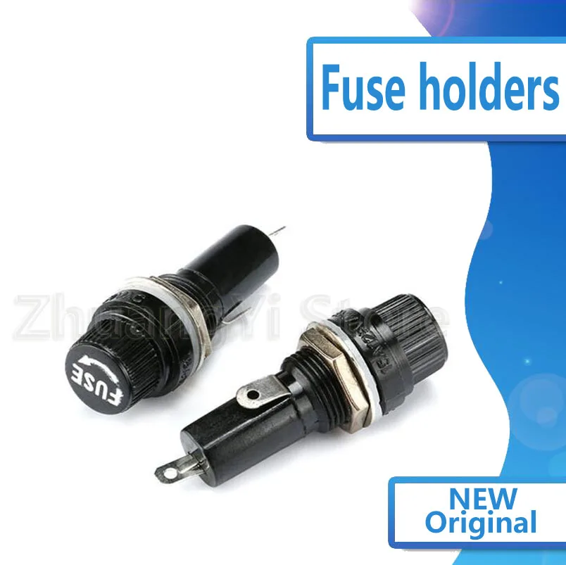 10pcs/lot Black FUSE fuse holder glass tube 5*20 6*30MM fuse holder fuse 2CM