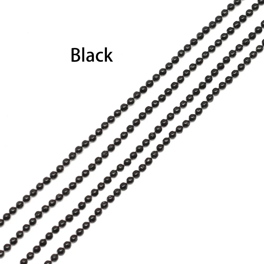 10m/lot Dia 1.2 1.5 2 mm Gold/Black Color Metal Ball Bead Chains For DIY Necklaces Jewelry Making Findings Accessories