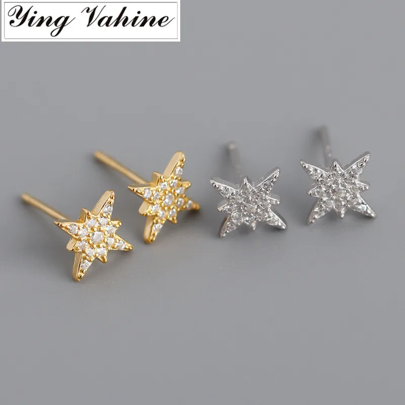 

ying Vahine New Arrival 100% 925 Sterling Silver Mini Zircon Star Small Stud Earrings for Women Free Shipping