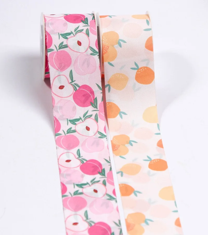 

Double Faced Fruit Polyester Cotton Ribbon Floristry Supplies DIY Crafts Handmade Accessories Hair Bow Mask Shoes Macy Bias