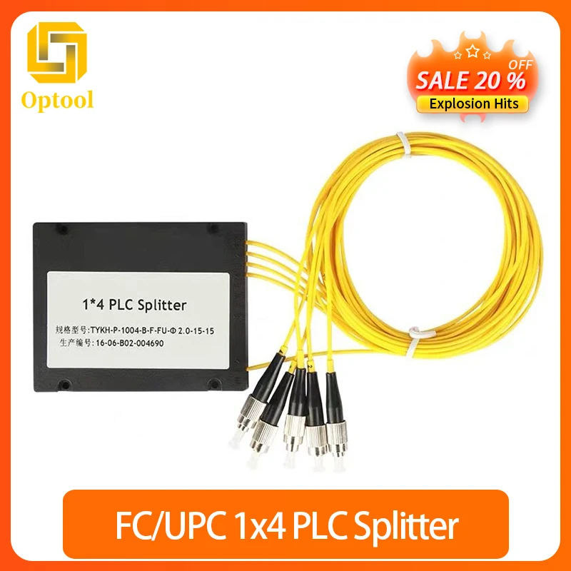 

FC/ UPC 1x4 PLC Fiber optical splitter single mode with FC/UPC connector FTTH SC 1x4 PLC ABS optic splitter box Free Shipping