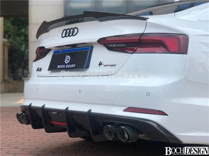 Car Styling For Audi A5 S5 RS5 Sportback 2017-2020 High Quality Carbon Fiber Rear Trunk Boot Lip Roof Spoiler Wing