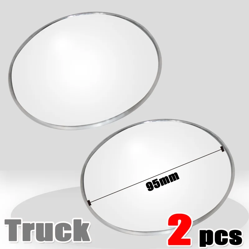 2Pcs 95mm Truck Coach Cup Tourist Bus Blind Zone Mirror Car Accessories Dead Zone Wide Angle Convex Rear View Parking Mirrors