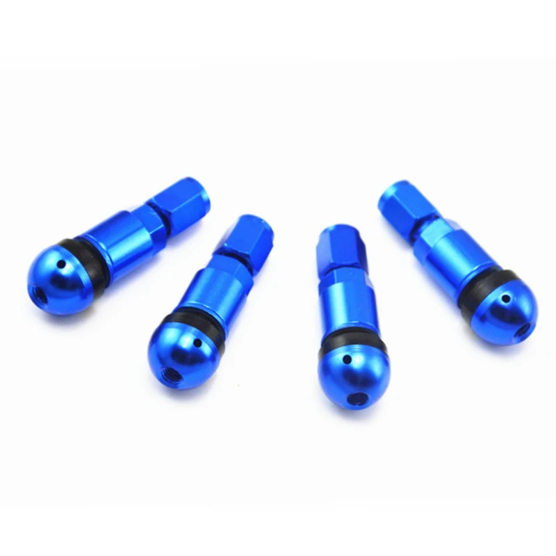 4pcs Bolt-in Aluminum Car Tubeless Wheel Tire Valve Stems With Dust Caps Blue Red Silver Black Gold