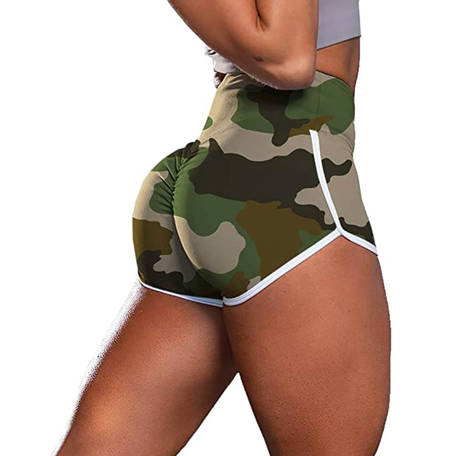 

Women's Camouflage Sexy Push Up Leggings Silky Slim Short High Waisted Casual Hot Booty Gym Fitness Legging Sports Shorts