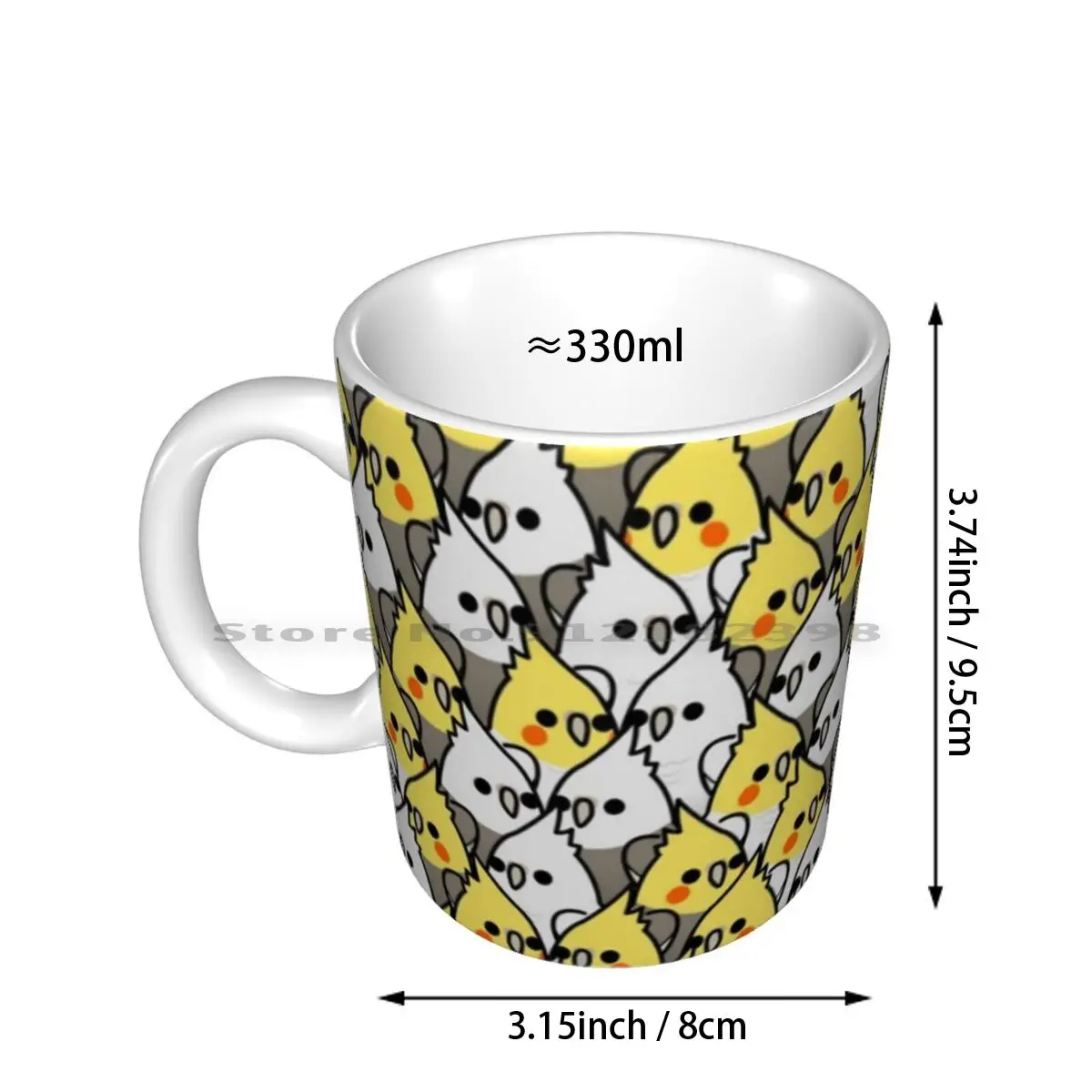 Too Many Birds!-Cockatiel Squad Ceramic Mugs Coffee Cups Milk Tea Mug Bird Birds Cute Too Many Cockatiel Cockatoo African Grey