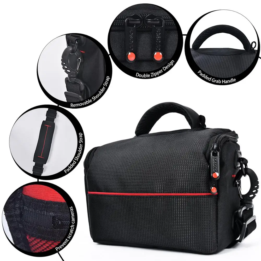 FOSOTO Shoulder Bag Digital DSLR Camera Bag fashion Waterproof Case For Canon EOS M100 M10 M5 M3 M6 M50 For Nikon Sony Camera