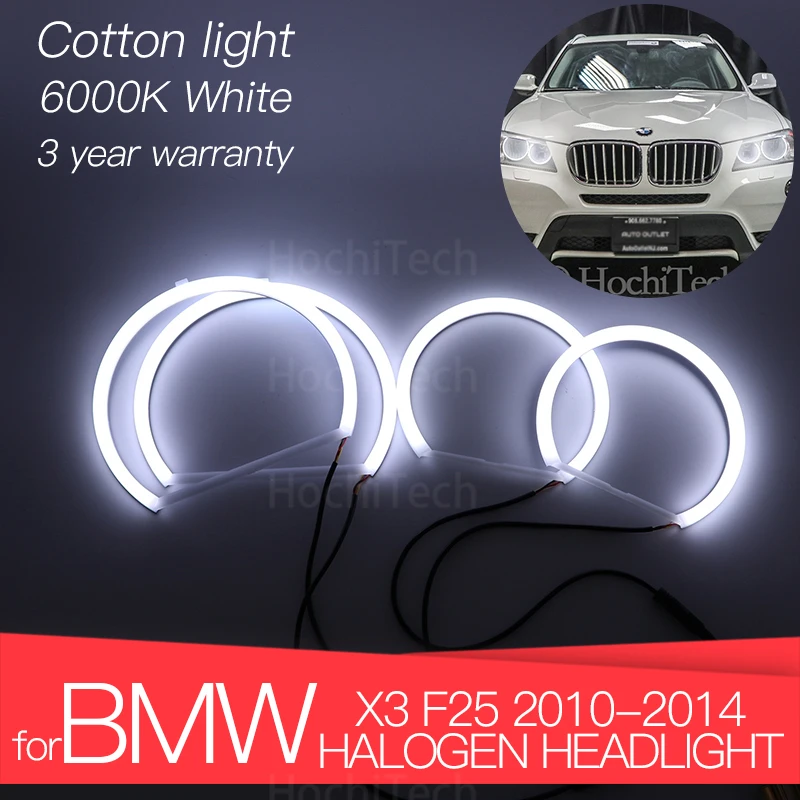 

For BMW X3 F25 2010-2014 halogen HEADLIGHT Hight Quality LED Angel Eyes Kit Cotton White Ring