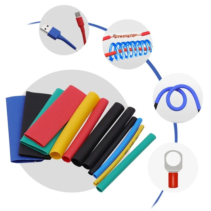 Cinta eléctrica de 530 piezas, termorretráctiles Kit de tubos, encogimiento surtido de aislamiento de poliolefina, Cable de Tubo termorretráctil