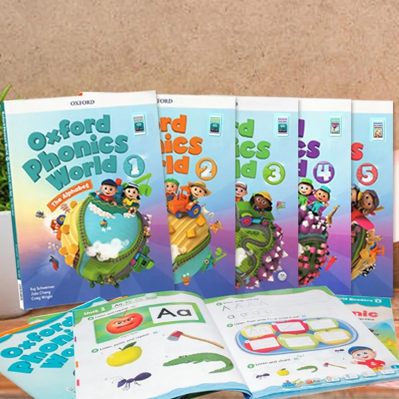 Oxford phonics world storybook para niños, estuche de aprendizaje temprano en inglés, libros de trabajo, juguetes educativos, 10 libros