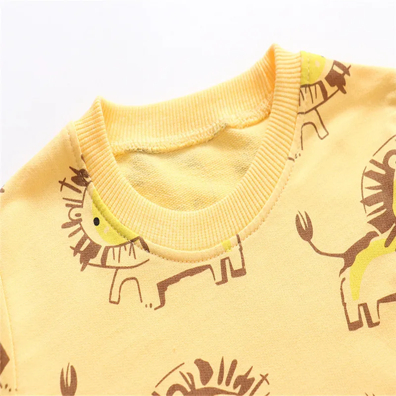 Jumping Meters New Arrival Boys Girls Sweatshirts Cotton Dinosaurs Print Hot Selling Children's Clothes Kids Hoodies Tops