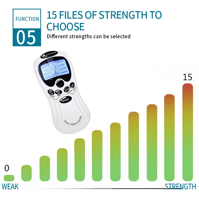 Electroestimulador eléctrico EMS para masaje corporal, máquina Herald Tens de acupuntura, estimulador muscular, terapia Digital, 8 modos