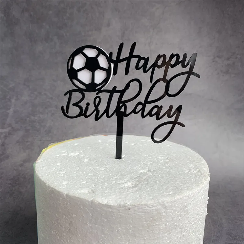 INS Fußball Happy Birthday Tortendekoration Basketball Acryl Cake Topper für Kindergeburtstag Tortendekoration Babyparty – Detail 4