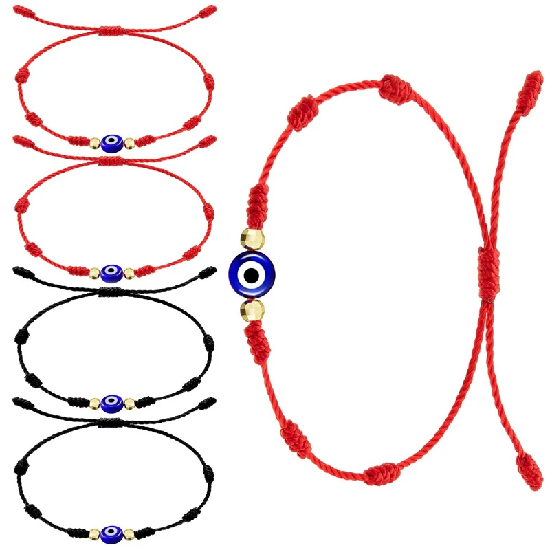 Turkish Lucky Evil Eye Rope Bracelets for Women Handmade Braided Rope Lucky Friendship Jewelry Red Bracelet Female