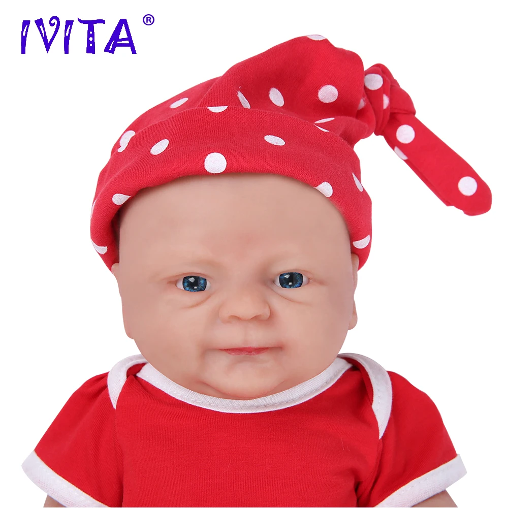 IVITA 14inch 1.65kg Full Body Silicone Bebe Reborn Doll Soft Lifelike Baby DIY Blank Toys Realistic Girl Baby Dolls for Children