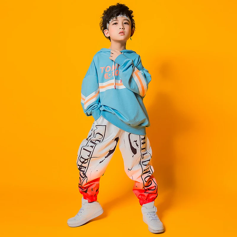 

Printing Jazz Dance Costumes Kids Loose Hip Hop Rave Outfit Street Dance Practice Wear Boys Stage Performance Clothing DC3282