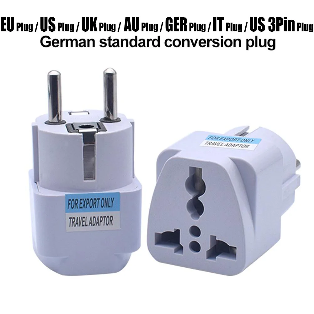 1pcs Universal EU Plug Adapter AU UK US To EU Euro AC Travel Adapter Electrical Plug Converter Power Socket