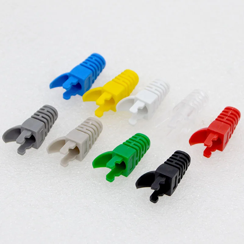 

1000pcs RJ45, RJ48 Network Connector Crystal Head Sheath Color Special-Shaped Sheath Claw Sheath Multicolor Free Shipping Brazil