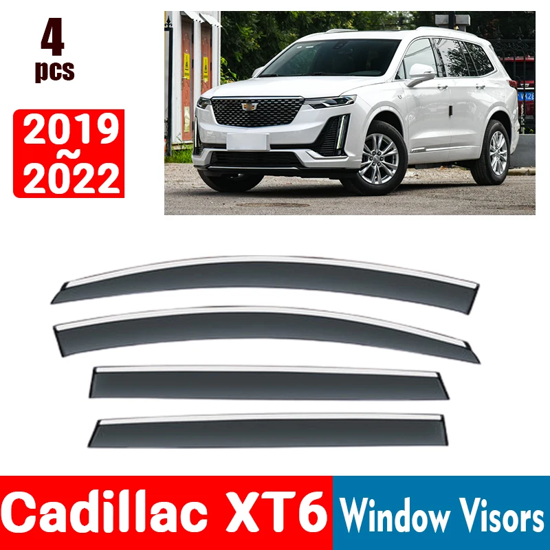 

FOR Cadillac XT6 2019-2022 Window Visors Rain Guard Windows Rain Cover Deflector Awning Shield Vent Guard Shade Cover Trim