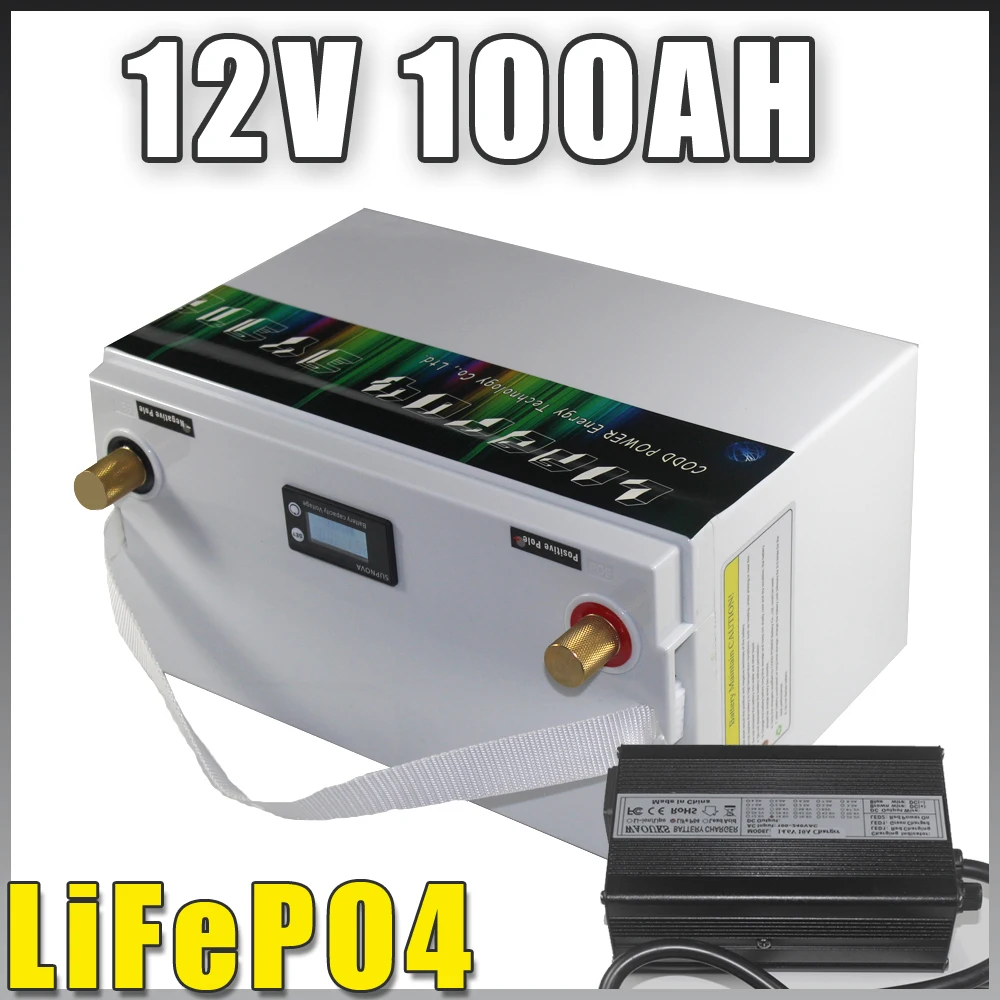 12V 100AH 200AH LiFePO4 Battery Waterproof Bluetooth BMS For RV Boat Off-Road Off-grid Golf Car Solar Storage 12.8V Battery