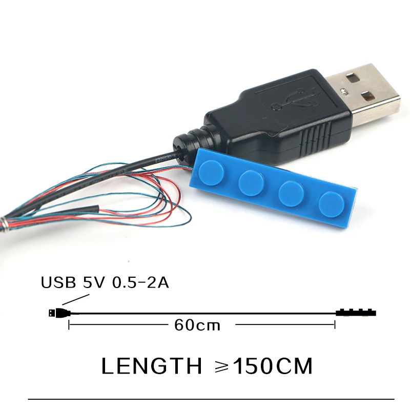 Led 라이트 세트 레드 그린 시티 스트리트 블루 장식 1 피스, USB 피트 오렌지 브릭 하우스 DIY 완구