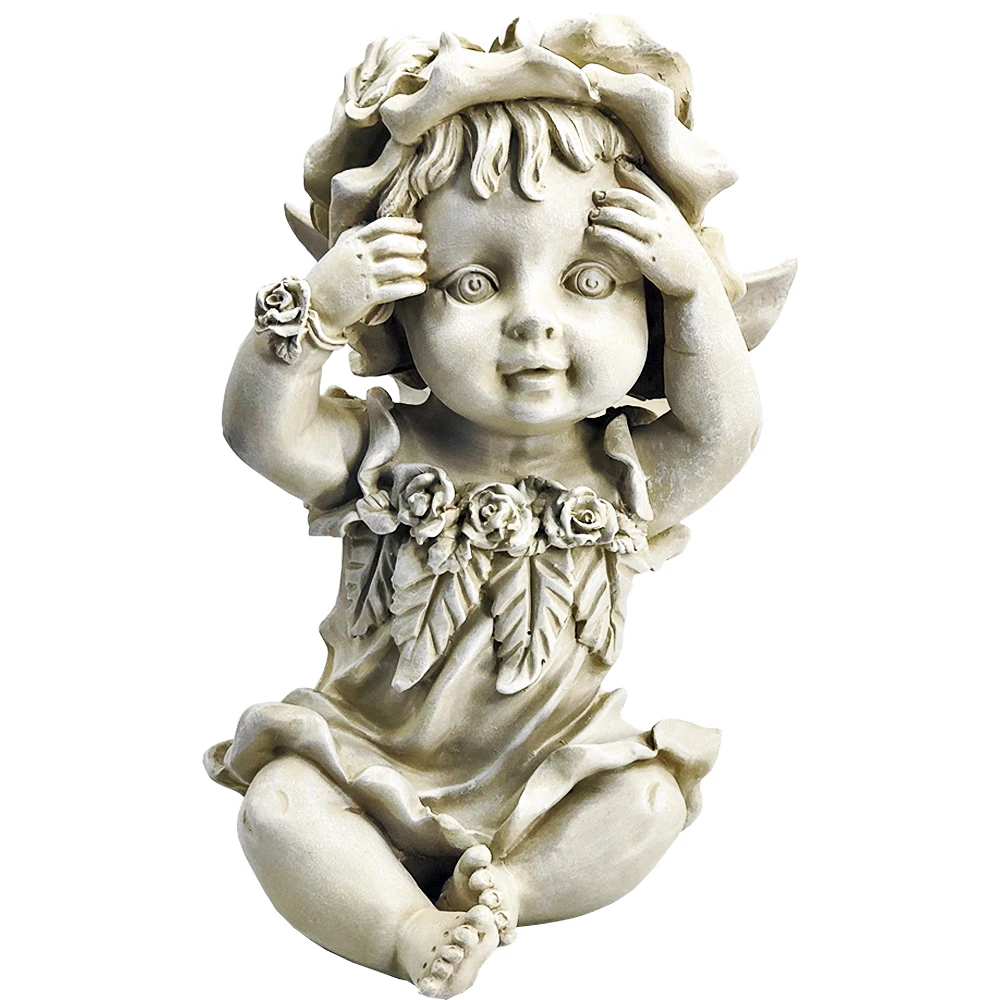 Angel Statue Figurine Sculpture Cherub Wings Angel Garden Guardian Memorial Statue Garden Home Decor