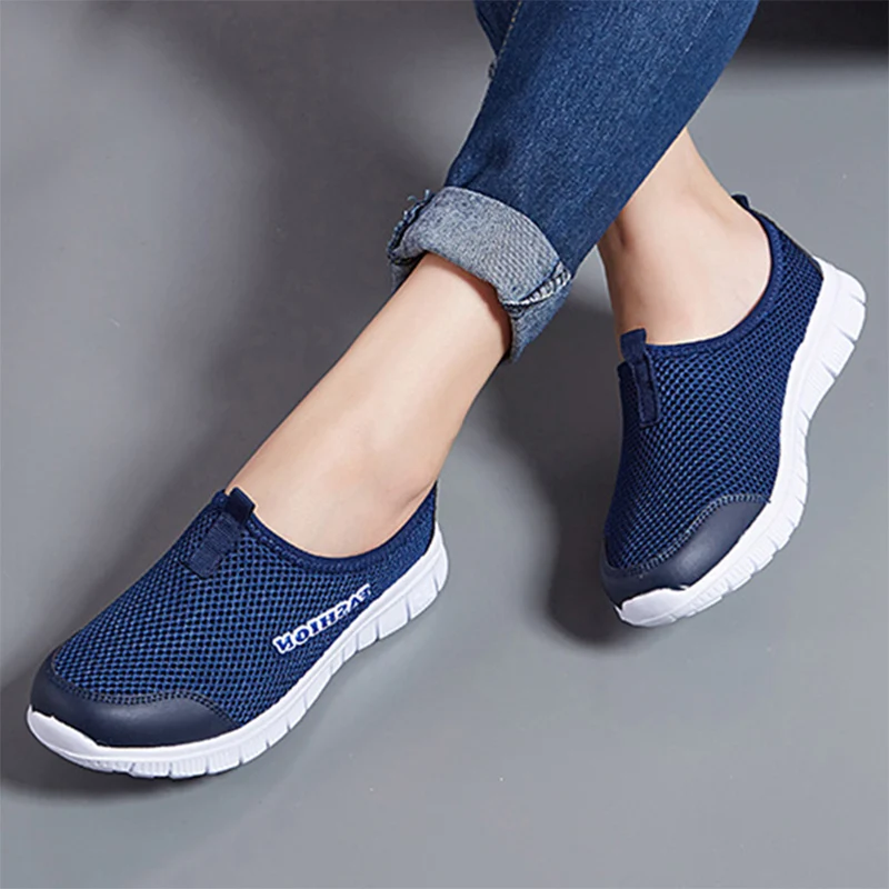 Breathable Fabric Casual Women's Sports Shoes Spring Summer Walking And Outdoor Fashion Light Straight Shoes Large 35-43