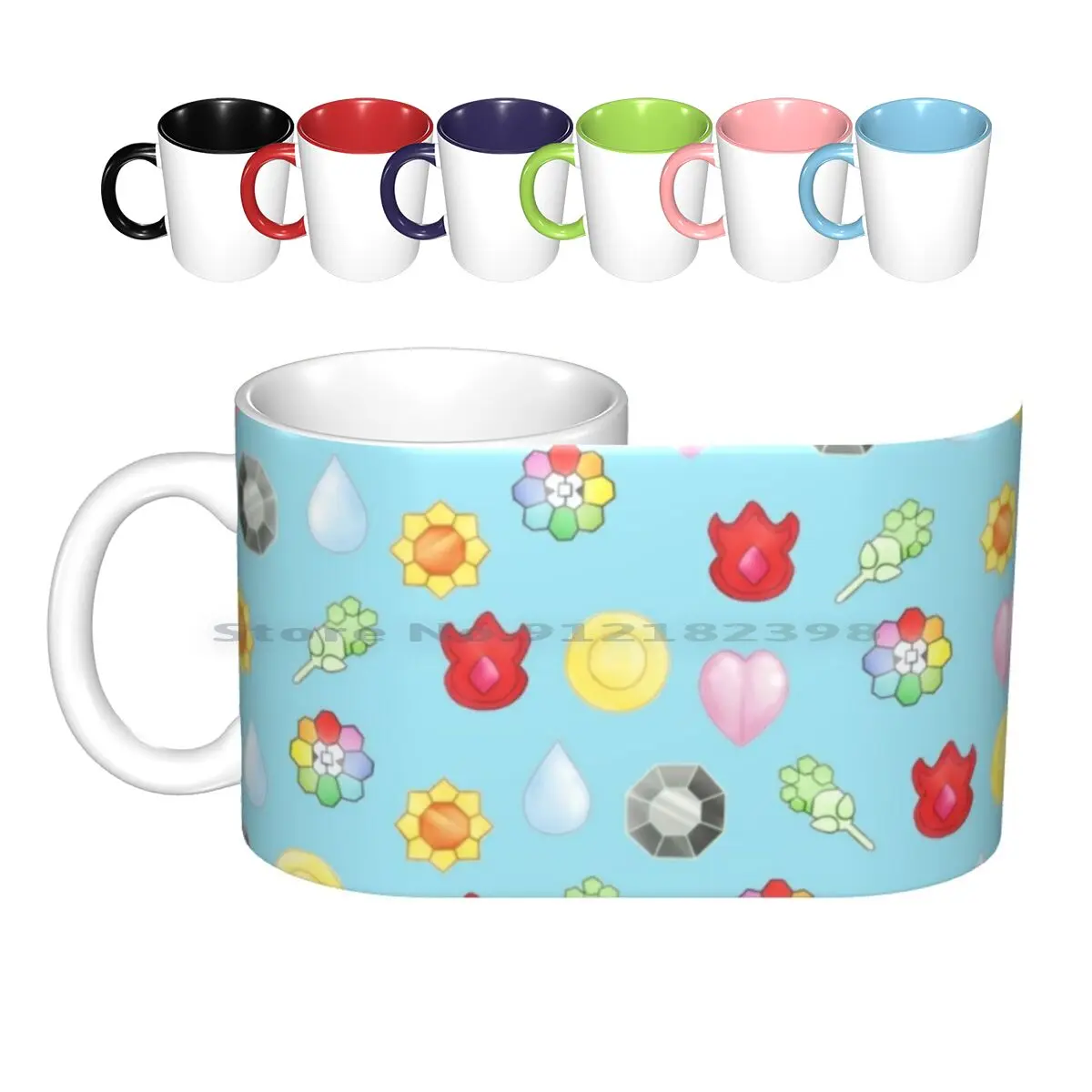 Emblemas Kanto Canecas cerâmicas Copos café Leite Caneca de chá Ir Kanto Oras Rubi Alfa Safira Sol Lua Sol E Lua Nineties Criativo