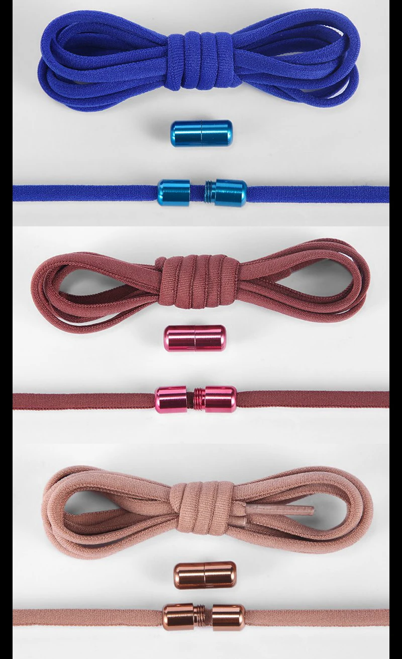 21-Farben-Schnürsenkel ohne Krawatte, runde Farbe, Metallverschluss, elastische Schnürsenkel, allgemein für Kinder und Erwachsene, Turnschuhe, Lazy Laces, Unisex – Detail 9