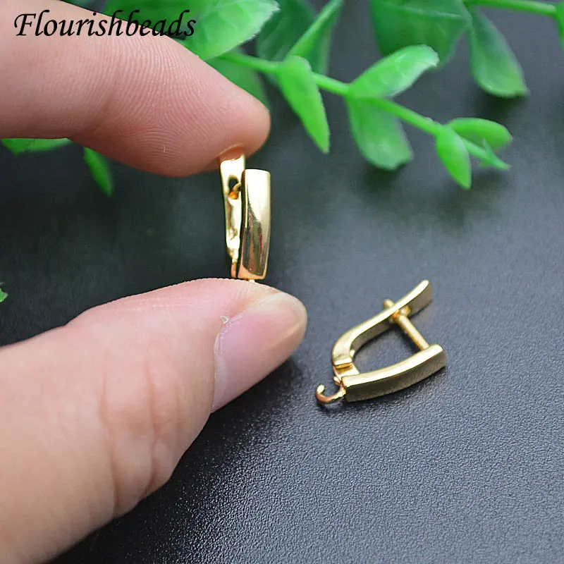 50pc/Lot Nickle Free Anti-rust Real Gold Plating Metal Earring Hooks Women DIY Jewelry Making Components High Quality Supplies