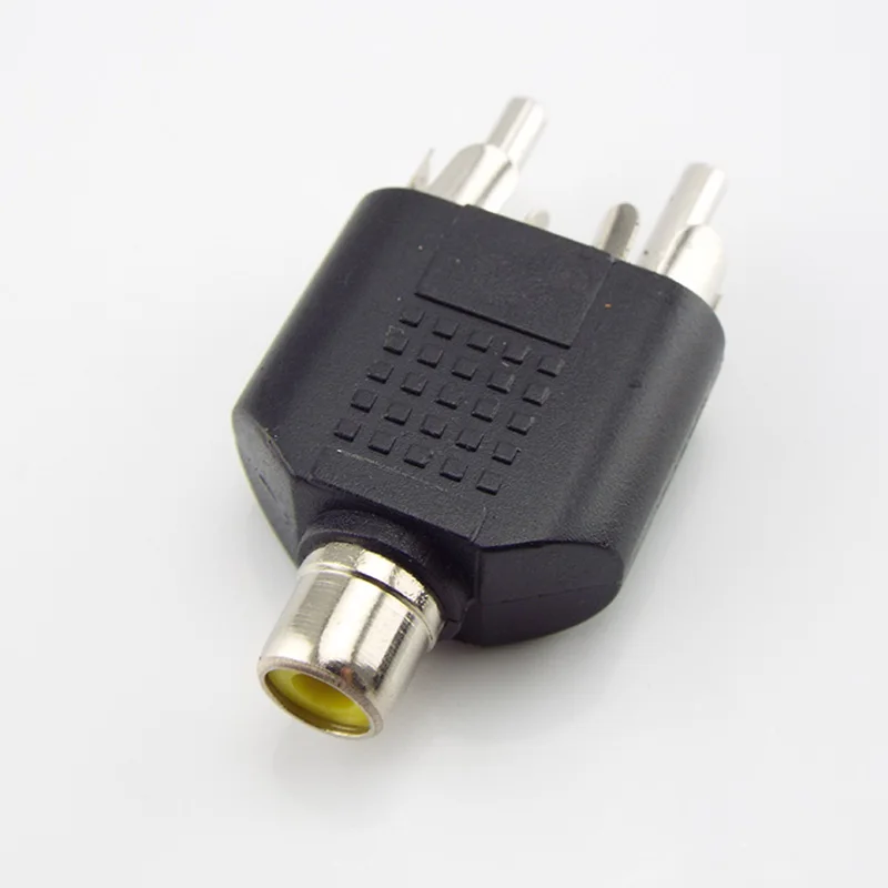 1 RCA Female to 2 RCA Male Adapter AV Audio Plug Y Splitter Connector Audio Converter for Computer TV MP3