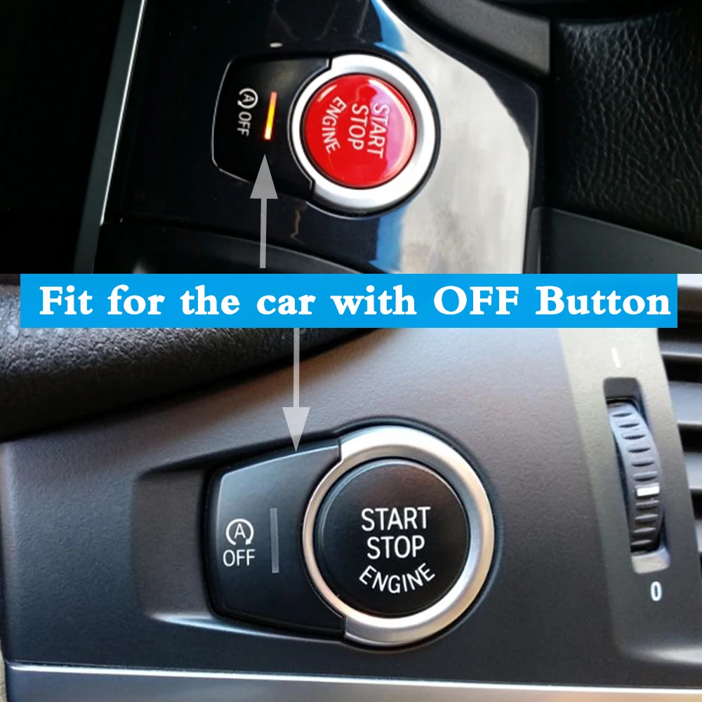 Motor Start Stop Taste Abdeckung Ersetzen Kappe Mit AUS-Taste Fit für BMW 1 3 5 6 7 Serie E70 e83 E84 E87 E90 E92 X1 X2 X3 X5 X6