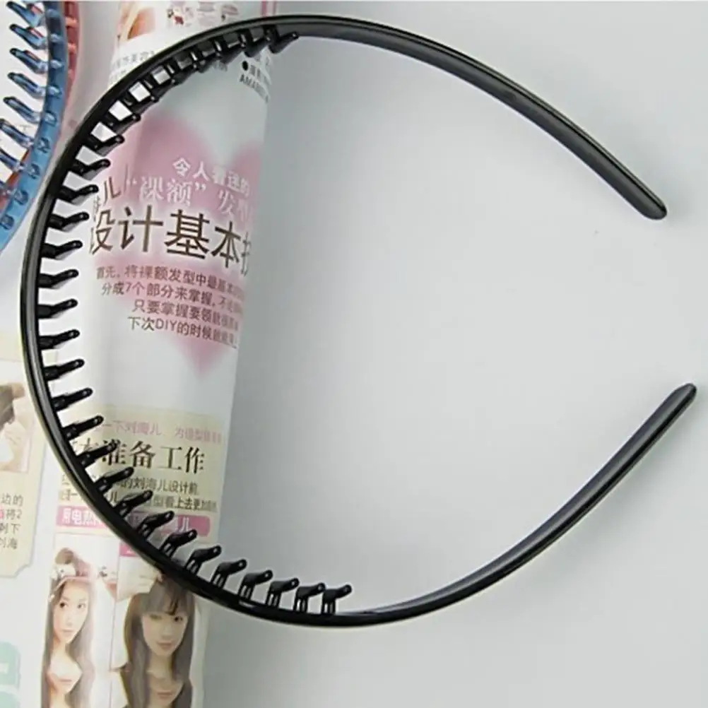 1 pc Fashion Mens Women Unisex Black Wavy Hair Head Hoop Band Sport Headband Hairband hair accessories