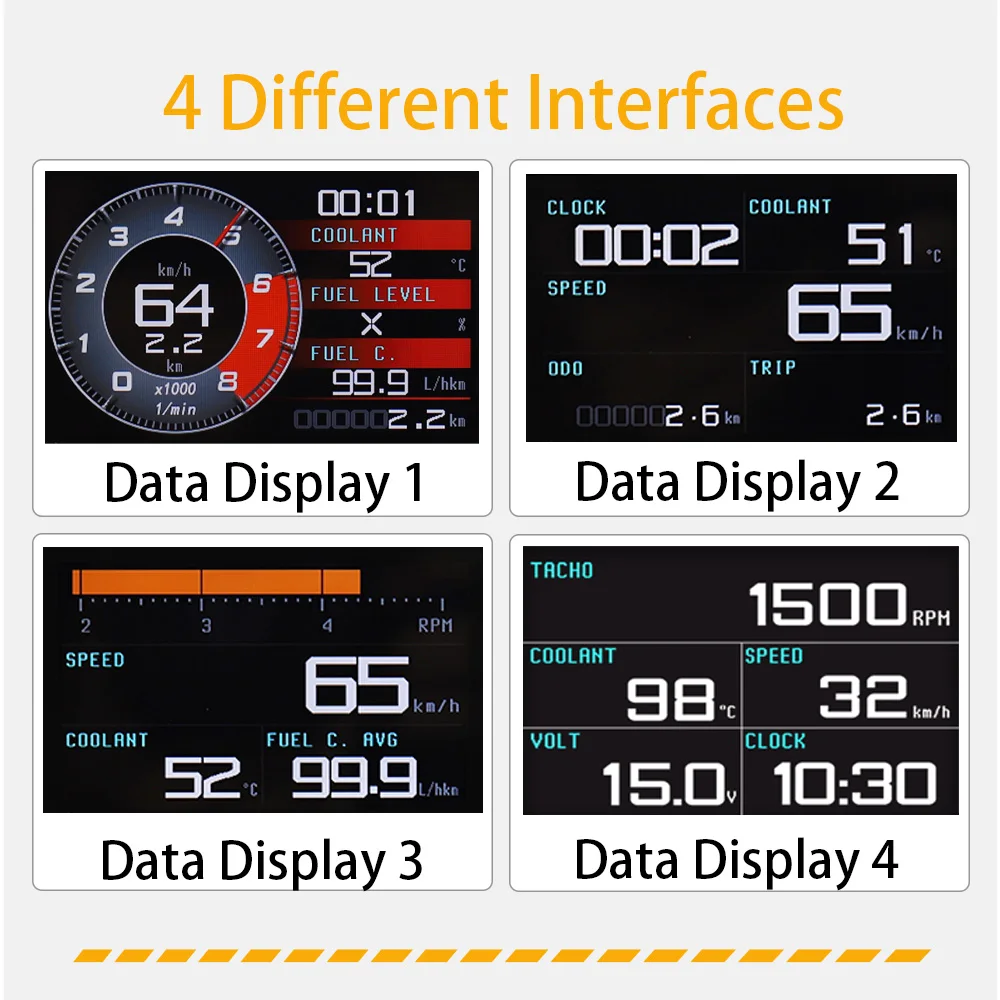 Vjoycar Vehicle Speedometer OBD2 Gauge Dashboard Display Speed Meter for Car HUD On-board Computer Electronic Accessories