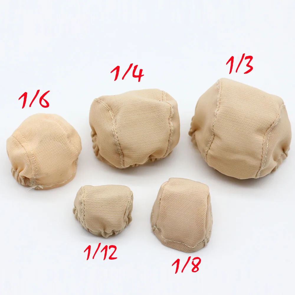 1Piece Doll Wigs Handmade Headgear Nude Color Fixed-Wig Hairnet Wig Caps Hairs Toy For 1/3 1/4 1/6 1/8 1/12 Doll Accessories