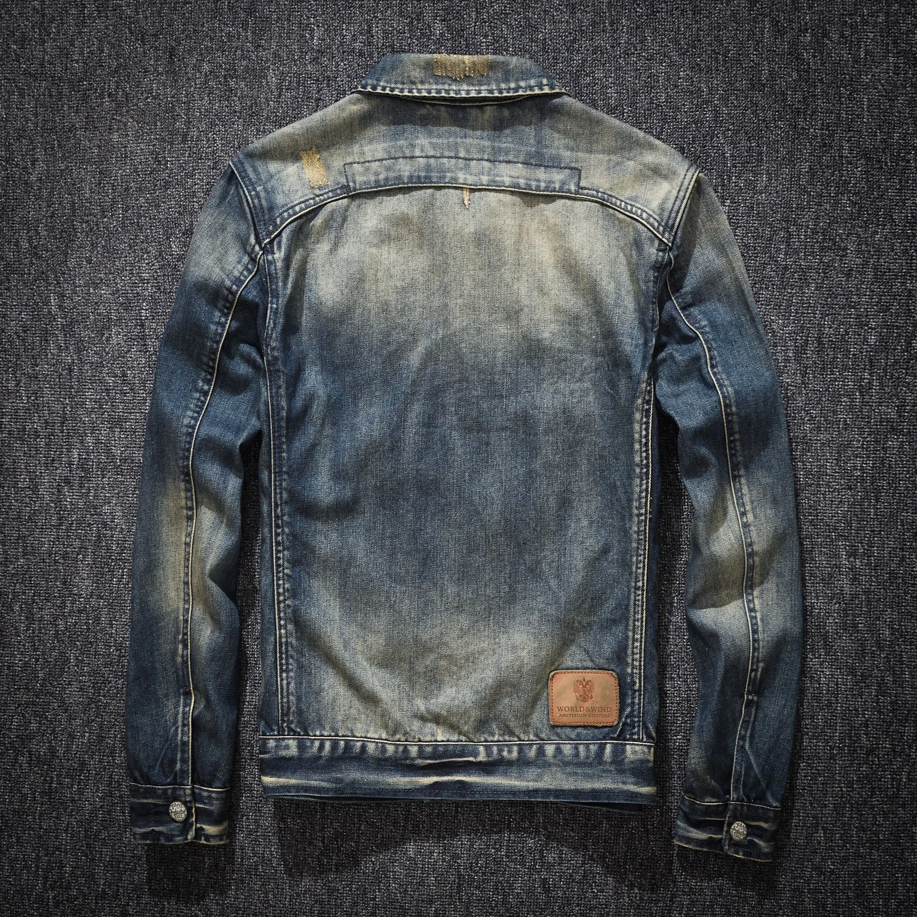 Denim Motorcycle Jacket Mens Ripped Punk Jean Jackets Slim Fit Men Casual Distressed Denim Coats High Quality