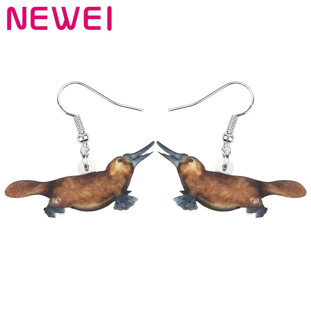 NEWEI  Acrylic Australia Platypus Duckbill Duck Earrings Animal Drop