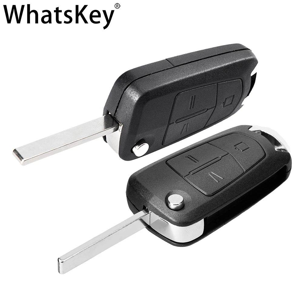 WhatsKey 2 Button Flip Remote Folding Car Key Fob Case For Opel Vauxhall Corsa D Astra J Zafira A Vectra B Mokka G Insignia