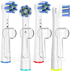 4 Pcs Toothbrush Heads for Oral B Toothbrush with 4 Pcs Toothbrush Head Covers Fit for Oral B Cross Action Toothbrush Heads