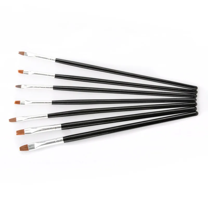 Black 7Pcs with Different Sizes DIY Nail Art Design Painting Brushes  Polish Brush Set UV Gel Nail Painting Brush Kit