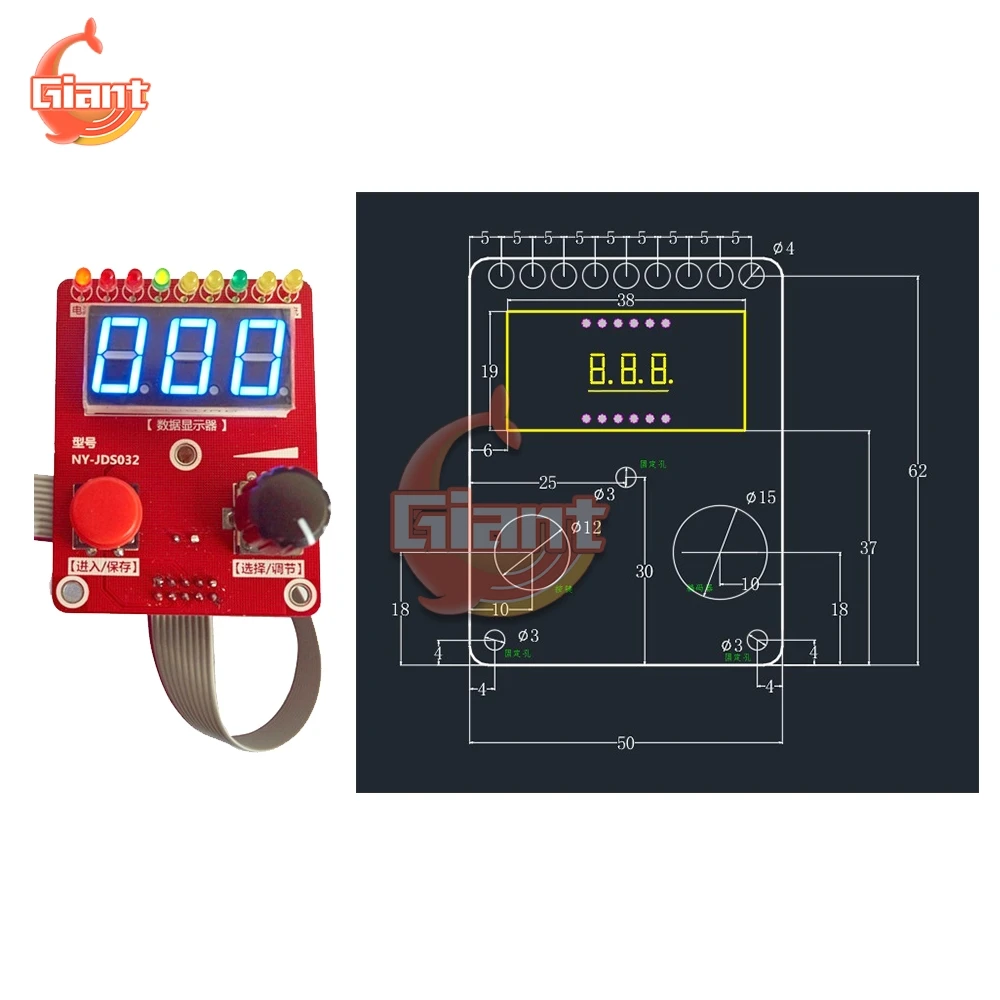 NY-D02 Double Pulse Encoder Spot Welding Machine Time Digit Module Control Panel Plate Adjustable Current Controller 40A 100A