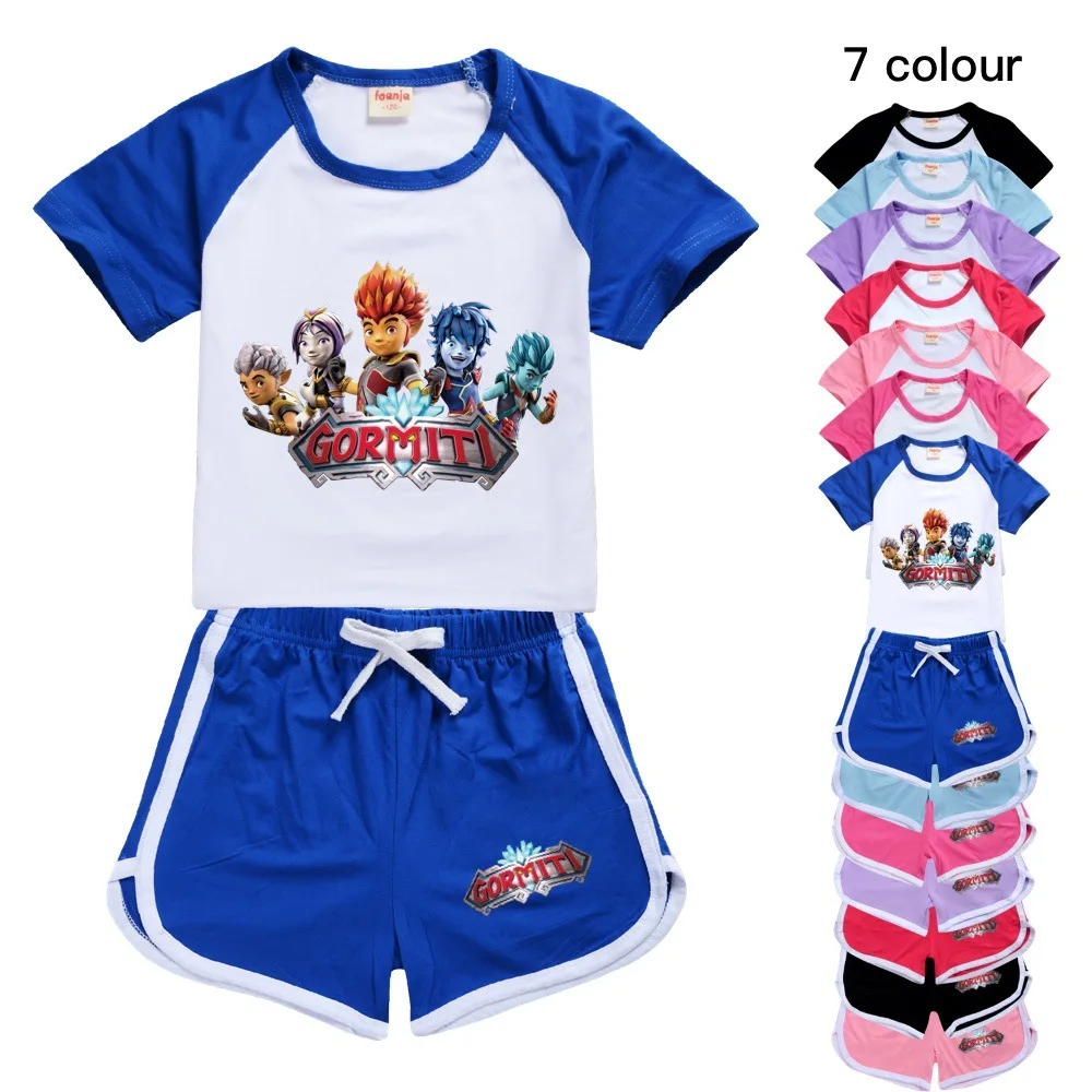 Gormiti Game Children T-shirt Shorts Sports Suit Cotton Baby Boys Tracksuit Fashion Kids Clothes Girls 2 To 16 Teenage