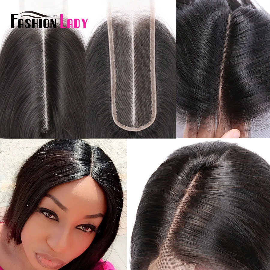 FASHION LADY Human Hair Bundles With Closure Big Sales Brazilian Hair Straight Bundles With Closure 2x6inch From Belgum Non-remy