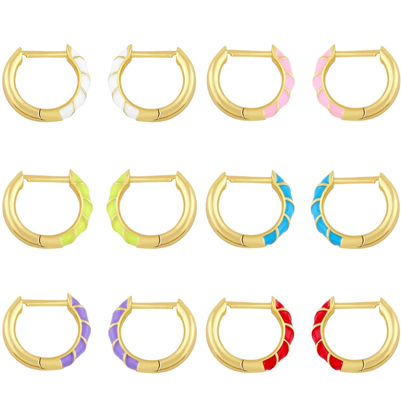 1 Pair Mini Candy Color Enamel Earrings Dainty Copper Metal Cartilage Piercing Ear Hoop For Women Prevent Allergy Jewelry Gifts 1 Pair Mini Candy Color Enamel Earrings Dainty Copper Metal Cartilage Piercing Ear Hoop For Women Prevent Allergy Jewelry Gifts