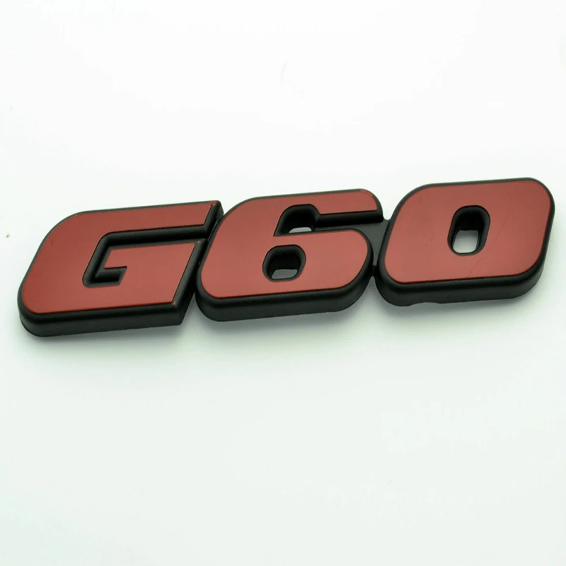 Gtinthebox 1PC 3D Red G60 Rear Car Auto Badge ABS Emblem For VW Golf POLO Corrado CADDY MK2 G60