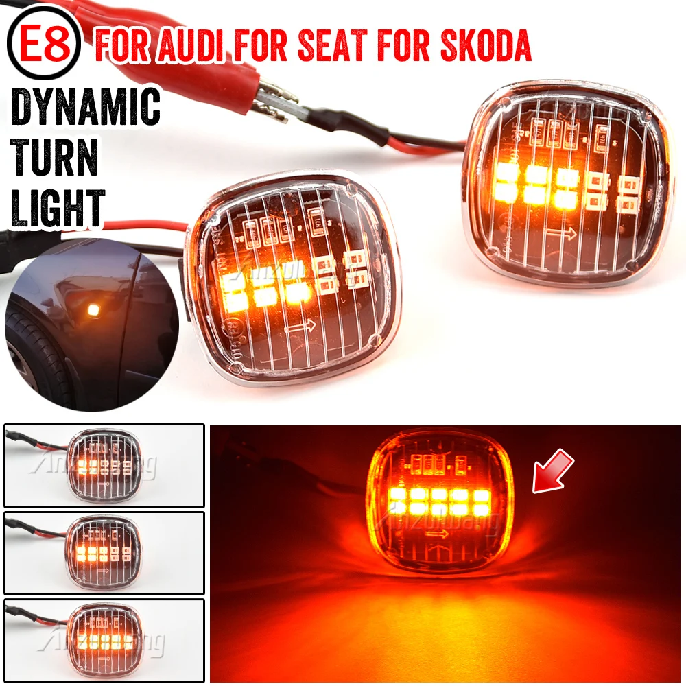 

For Skoda Fabia Octavia Mk1 Mk2 Roomster Rapid NH3 LED Dynamic Turn Signal Side Marker Light Sequential Lamp For Audi Seat Ibiza