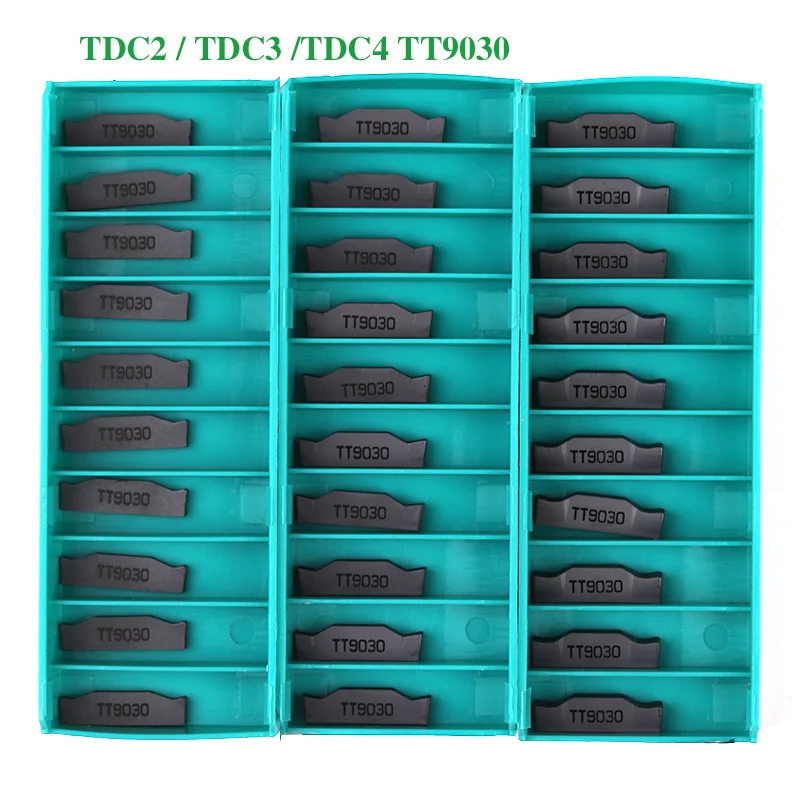 10pcs TDC2 TDC3 TDC4 TT9030 TT9080 Carbide Inserts 2mm 3mm 4mm Slotting Blades CNC Lathe Grooving Cutter Tools for TTER Holder