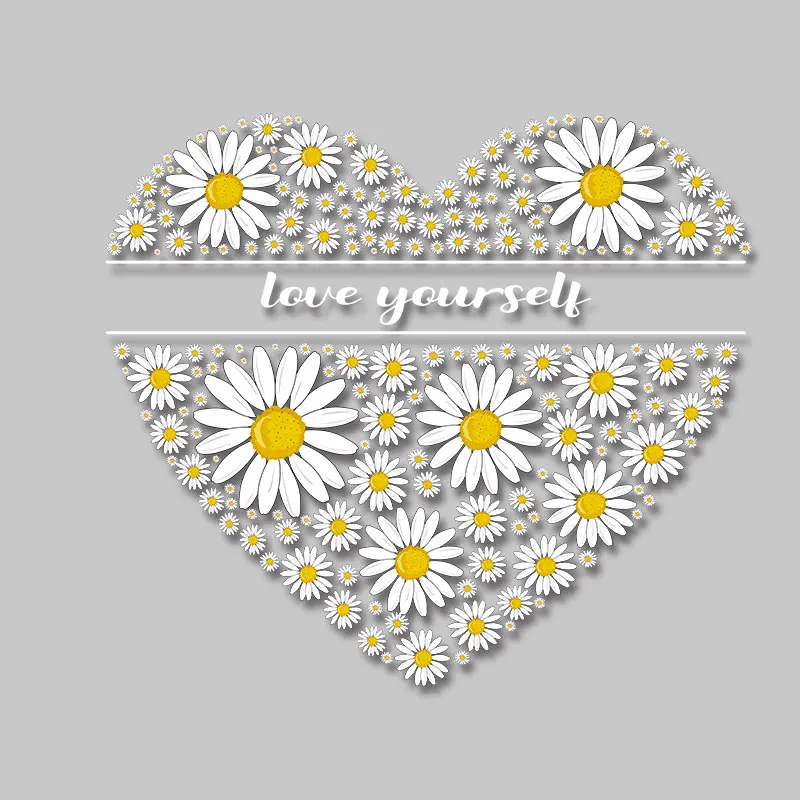 Daisy Love Heart Character łatka na odzież drukowanie naklejek termotransferowych na tkaninie naprasowanki